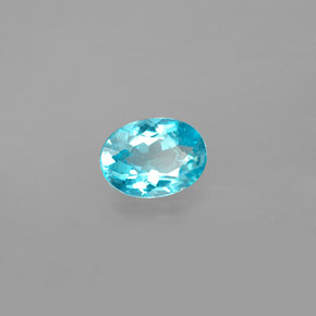 Apatita azul natural de 0,84 ct, corte óvalo, VS