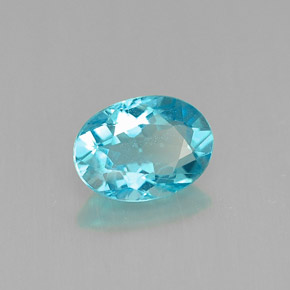 Apatita azul natural de 0,88 ct, corte óvalo, VS