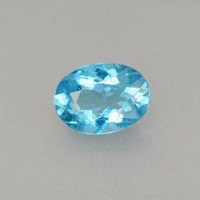Apatita azul natural de 0,86 ct, corte óvalo, VS