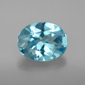 Apatita azul natural de 3,25 ct, corte óvalo, VS