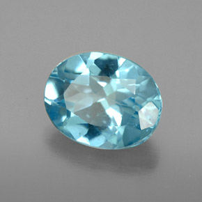 Apatita azul natural de 3,25 ct, corte óvalo, VS