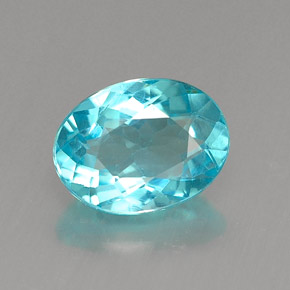 Apatita azul natural de 1,26 ct, corte óvalo, VVS-VS