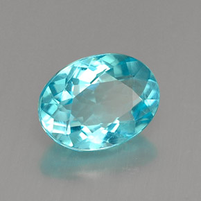 Apatita azul natural de 1,26 ct, corte óvalo, VVS-VS