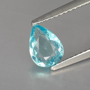Apatita azul natural de 0,75 ct, en forma de pera, VVS-VS
