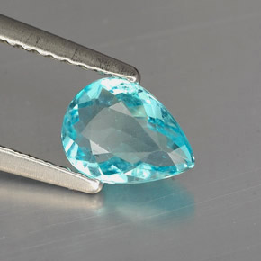 Apatita azul natural de 0,75 ct, en forma de pera, VVS-VS