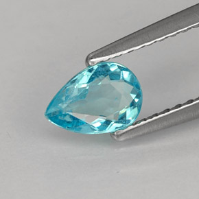 Apatita azul natural de 0,57 ct, en forma de pera, VS