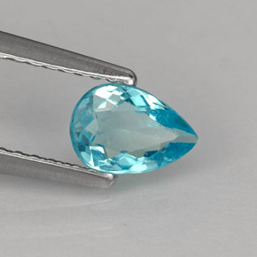 Apatita azul natural de 0,57 ct, en forma de pera, VS