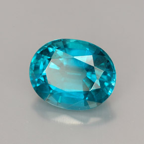 Apatita azul natural de 2,94 ct, corte óvalo, VS