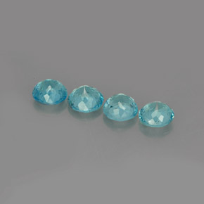 Gemas de apatita azul natural de  ct, corte redondo, VS
