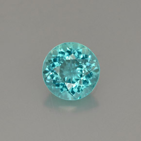 Apatita azul claro natural de 0,79 ct, corte redondo, VVS-VS