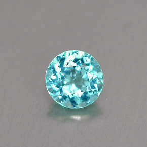 Apatita azul natural de 0,60 ct, corte redondo, VS