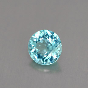 Apatita azul natural de 0,60 ct, corte redondo, VS