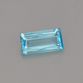 Apatita azul natural de 0,67 ct, baguette, VS