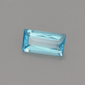 Apatita azul natural de 0,67 ct, baguette, VS