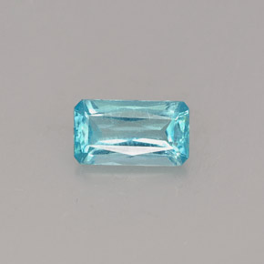 Apatita azul claro natural de 0,50 ct, corte esmeralda, VS