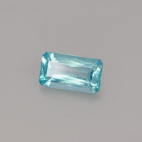 Apatita azul claro natural de 0,50 ct, corte esmeralda, VS
