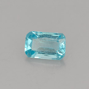 Apatita azul natural de 0,76 ct, corte esmeralda, VS