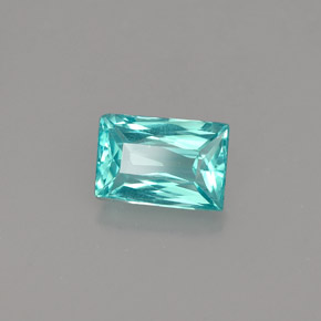 Apatita azul natural de 1,04 ct, baguette, VS