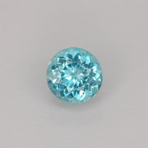 Apatita azul natural de 0,63 ct, corte redondo, VS-SI