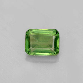 Apatita verde natural de 1,58 ct, corte esmeralda, VS