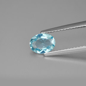 Apatita azul natural de 0,72 ct, corte óvalo, VVS-VS