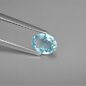 Apatita azul natural de 0,72 ct, corte óvalo, VVS-VS