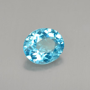 Apatita azul natural de 1,02 ct, corte óvalo, VS