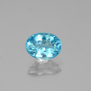 Apatita azul natural de 0,96 ct, corte óvalo, VS