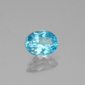 Apatita azul natural de 0,96 ct, corte óvalo, VS