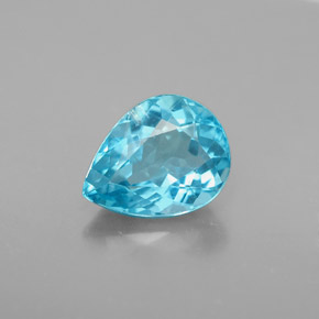 Apatita azul natural de 1,61 ct, en forma de pera, VS