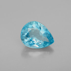 Apatita azul natural de 1,61 ct, en forma de pera, VS