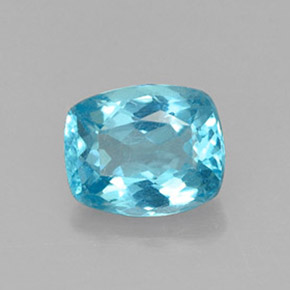 Apatita azul natural de 1,16 ct, corte cojín, VS