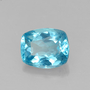 Apatita azul natural de 1,16 ct, corte cojín, VS