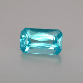 Apatita azul natural de 1,50 ct, corte esmeralda, VS