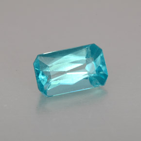 Apatita azul natural de 1,50 ct, corte esmeralda, VS