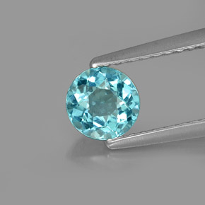 Apatito Azul claro natural de 0.63 ct, Corte Redondo, VVS-VS