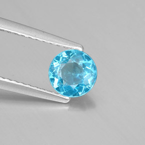 Apatito Azul claro natural de 0.65 ct, Corte Redondo, VS