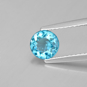 Apatito Azul claro natural de 0.65 ct, Corte Redondo, VS