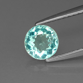Apatita azul natural de 0,75 ct, corte redondo, VVS-VS