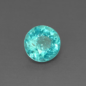 Apatita azul natural de 0,89 ct, corte redondo, VS