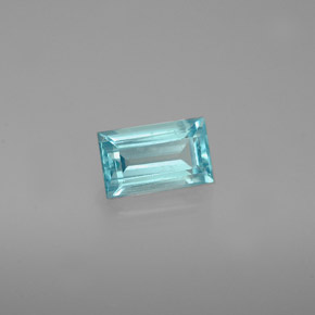 Apatita azul natural de 0,69 ct, baguette, VVS-VS