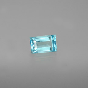 Apatita azul natural de 0,48 ct, baguette, VVS-VS
