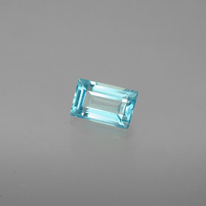 Apatita azul natural de 0,48 ct, baguette, VVS-VS