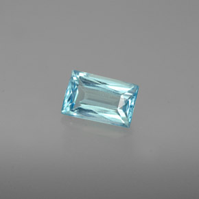 Apatita azul natural de 0,76 ct, baguette, VS