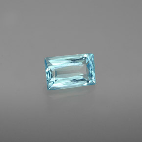 Apatita azul natural de 0,76 ct, baguette, VS
