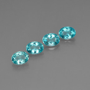 Gemas de apatita azul natural de  ct, corte óvalo, VVS-VS