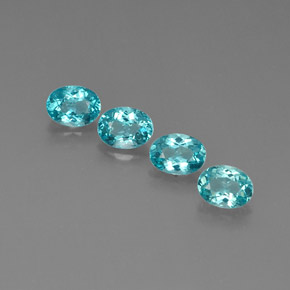 Gemas de apatita azul natural de  ct, corte óvalo, VVS-VS