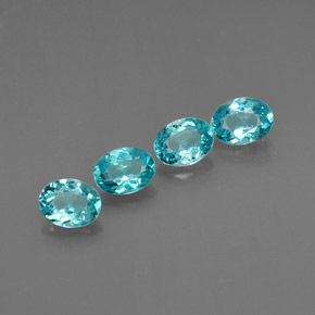 Gemas de apatita azul natural de  ct, corte óvalo, VVS-VS