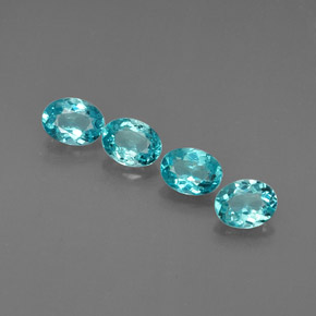 Gemas de apatita azul natural de  ct, corte óvalo, VVS-VS