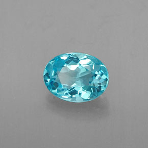 Apatita azul natural de 0,64 ct, corte óvalo, VVS-VS